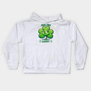 St. Patrick's Day Feeling Lucky - Adorable Clover Character Kids Hoodie